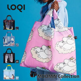 【追跡可能メール便送料無料】 エコバッグ ローキー 折りたたみ ムーミン LOQI eco moomin おしゃれ かわいい キャラクター ブランド 折り畳み レジカゴ ナイロン 大容量 軽量 トートバッグ コンパクト 撥水 丈夫 カジュアル エコ 新柄 mo-cl mo-fa mo-ca mo-fo mo-bf