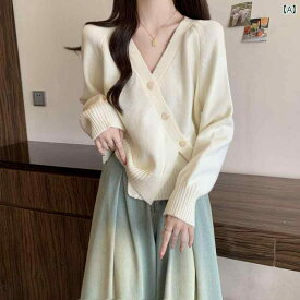 Xiaoxiangfeng ニットカーディガン セーター 女性の 春 服 プラス サイズ 脂肪 姉妹 スリム デザイン フレンチシック 美しい トップ