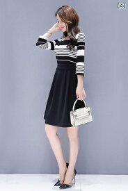 レディースファッション　おしゃれ　かわいい　女性用　　韓国ファッション 女性用 春 服 女神 黒 ドレス ニット シック スカート