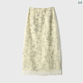 レディース ファッション オシャレ カワイイ 女性用 植物 プリント シルクオー ガンジー スカート