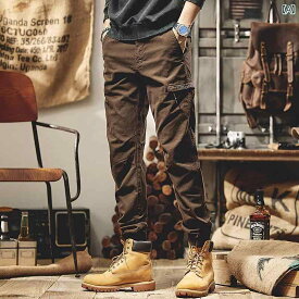 メンズ ファッション オシャレ 男性用 シンプル 大人 かっこいい カジュアル ストリート ヒップホップ HipHop アメカジ レトロ パンツ スリムフィット パンツ 綿 ワークパンツ