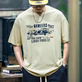 メンズ 男性用 ファッション オシャレ シンプル 大人 かっこいい ストリート ヒップホップ HipHop 220 グラム 綿 コットン 半袖 T シャツ 夏 アメリカン レトロ プリント T シャツ トップス ルーズ カジュアル 半袖