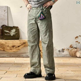 メンズ 男性用 ファッション オシャレ シンプル 大人 かっこいい ストリート ヒップホップ HipHop オールドアメリカンン ルーズ ストレート ワイド パンツ 春 カジュアル ロング パンツ