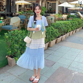 レディース ファッション オシャレ カワイイ 女性用 シンプル 大人カワイイ 大きいサイズ 婦人服 ドレス 夏 フレンチ ケーキ スカート