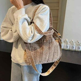 レディース 鞄 カバン バック ファッション オシャレ アイテム 小物 デニム バッグ 大容量 カジュアル クロスボディ バッグ ポータブル トート バッグ