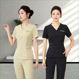 業務用 コスチューム ユニフォーム レディース ファッション オシャレ カワイイ 女性用 シンプル 大きいサイズ 店員 仕事 服 シニア 美容 術師 足湯 マッサージ スーツ