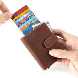 メンズ ファッション オシャレ アイテム 小物 ブラシ マルチ カードスロット ピックアップ バッグ カジュアル ビジネス 自動 カードホルダー カードホルダー 名刺 バッグ 財布