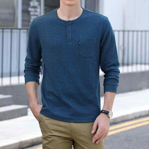 メンズ ファッション 服 男性用 オシャレ シンプル 大人 かっこいい ストリート 長袖 Tシャツ 無地 ラウンドネック レイヤリング アウター