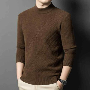 メンズ ファッション 服 男性用 オシャレ シンプル 大人 かっこいい ストリート ウール セーター ミディアム カラー 厚手 暖かい 韓国スタイル 無地 ニット レイヤリング シャツ