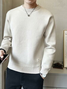 メンズ ファッション 服 男性用 オシャレ シンプル 大人 かっこいい ストリート 秋冬コーデ ラウンドネック セーター 厚手 ゆったり レイヤリング シャツ 厚手 モダール ニット インナーウェ