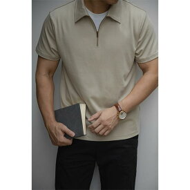 メンズ ファッション 服 男性用 オシャレ シンプル 大人 かっこいい 大きいサイズ ストリート 紳士服 シャープ ワークウェア アメリカン レトロ 230 g 清涼 綿 ポロシャツ ハーフ ジップ 半袖 ベーシック 夏