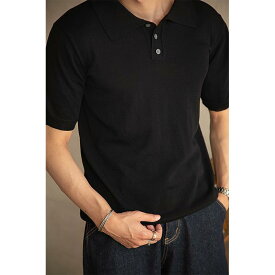 メンズ ファッション 服 男性用 オシャレ シンプル 大人 かっこいい 大きいサイズ ストリート 紳士服 ノー カット ワークウェア 冷感 クール ニット ポロシャツ ベーシック 半袖 T シャツ アミ カーキ アメリカン レトロ 夏
