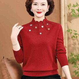春 コーデ レディース ファッション オシャレ カワイイ シンプル きれいめ ナチュラル 上品カジュアル 婦人服 ウール 干支 服 プルオーバー 快適 セーター