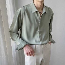 秋冬 メンズ 服 シンプル ファッション オシャレ 大人 かっこいい 大きいサイズ ストリート 紳士服 韓国スタイル ビジネス ダーク ボタン 長袖 シャツ ハイエンド フリー アイロン 白