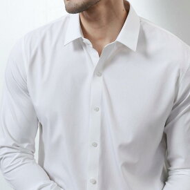 春 コーデ メンズ 服 シンプル ファッション オシャレ 大人 かっこいい 大きいサイズ ストリート 紳士服 シームレス シャツ 長袖 ビジネス フォーマルウェア 快適 アイロン不要 スリムフィット ホワイト