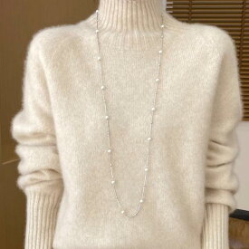 春 コーデ レディース ファッション オシャレ カワイイ シンプル きれいめ ナチュラル 上品カジュアル 婦人服 セーター ハーフ タートルネック ファースト ライン 厚手 シンプル ウール 無地 レイヤリング シャツ