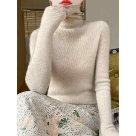 春 コーデ レディース ファッション オシャレ カワイイ シンプル きれいめ ナチュラル 上品カジュアル 婦人服 パイル カラー シャツ インナー タートルネック セーター スリム プルオーバー 長袖 セーター トップス