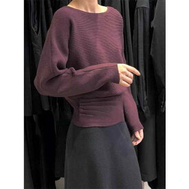 春 コーデ レディース ファッション オシャレ カワイイ シンプル きれいめ ナチュラル 上品カジュアル 婦人服 ワンライン カラー セーター トップス フレンチ ハイエンド ウエスト スリム シャツ