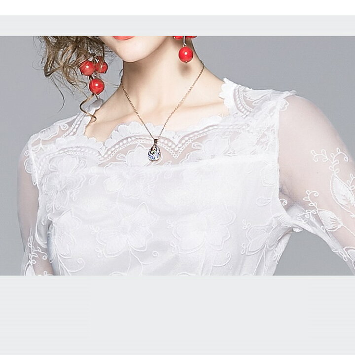 楽天市場】花柄刺繍ロングワンピース □ ワンピース ドレス ドレス 