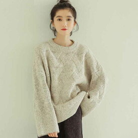 袖広シンプルニット ■ ニット Knit トップス セーター Sweater レディース 春 夏 秋 冬