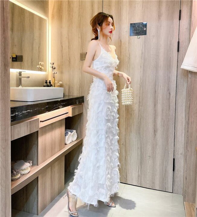 楽天市場】【 3/11まで4,923円】 フェザーフリンジキャミワンピース  