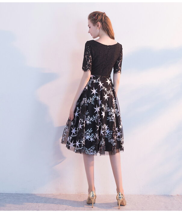 楽天市場 レース切り替え星柄スカートワンピース ワンピース 結婚式 ワンピ 二次会 入学式 入園式 卒業式 大人 上品 Ol パーティードレス ドレス フォーマル レディース ミディアム丈 ひざ丈 半袖 レース 春 夏 秋 冬 Lideel リデール