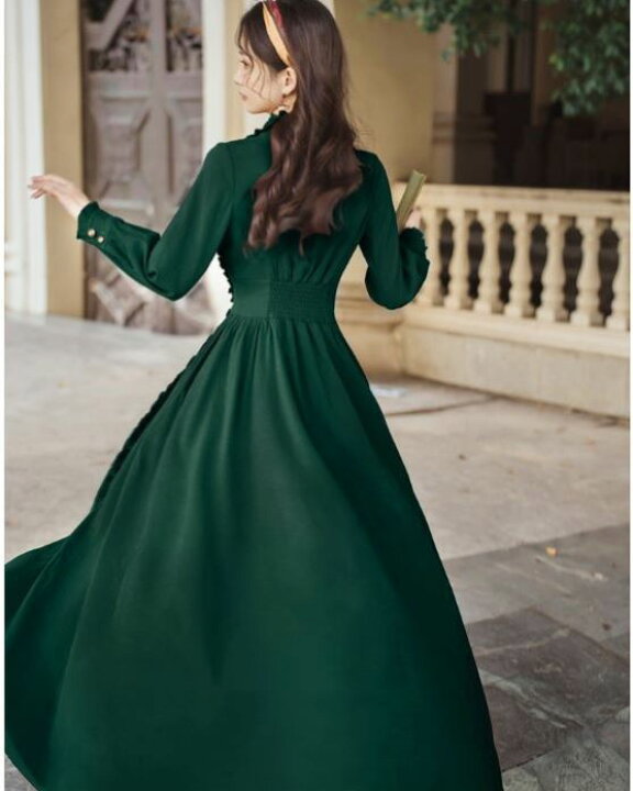 楽天市場】フリルクラシカルロングワンピ—ス □ ワンピース 結婚式  