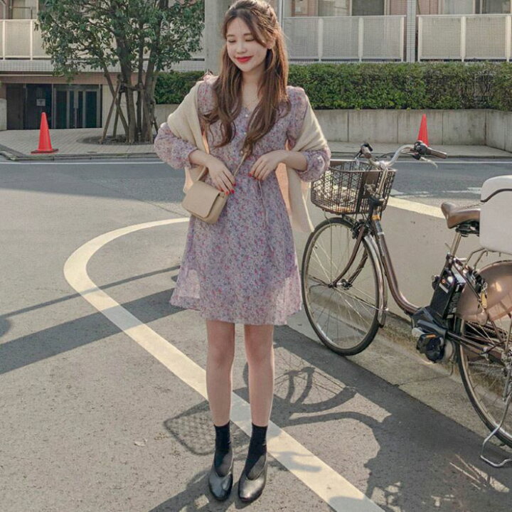 楽天市場】小花柄シフォンミニワンピース □ ワンピース ドレス ドレス 