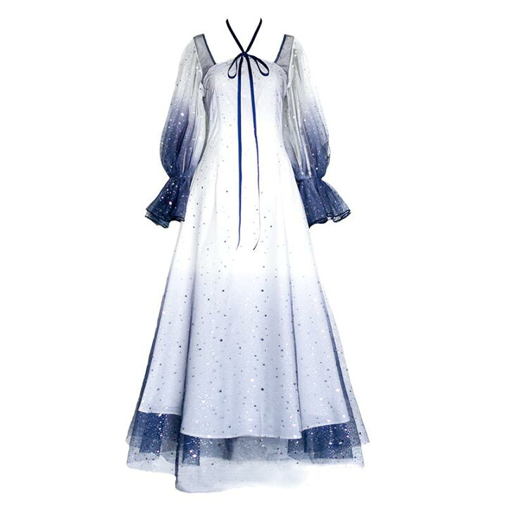 楽天市場 1 980円クーポン利用で 星柄シースルーワンピース ワンピース 結婚式 ワンピ 二次会 入学式 入園式 卒業式 大人 上品 Ol レディース ロング丈 長袖 柄物 秋 冬 Lideel リデール