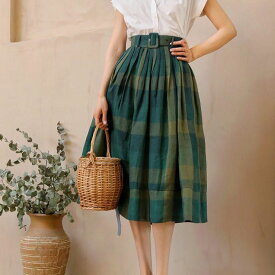 チェックフレアスカー ■ スカート すかーと Skirt スカート ミディアム 膝丈 ひざ丈 膝上 ひざ上 膝下 ひざ下 レディース 5分丈 ひざ丈 ミディアム丈 Aライン フレア 春 夏 秋 冬