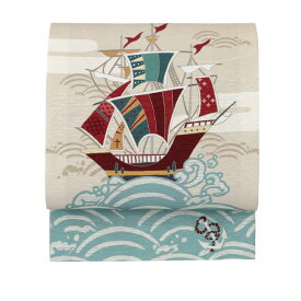 WAKKA 京袋帯 「大航海」 ■ 日本製 京wakka 仕立て上がり 着物 帯 レトロ お洒落 個性的