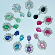 センターパーツ リボン ビジュー ゆらゆら揺れる チャーム ストーン アクリルパーツ 手芸 貼り付け アク…