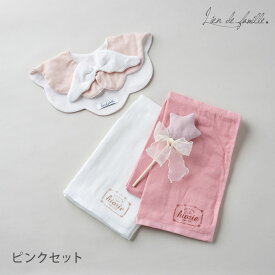 【最大750円OFF】 出産祝い 女の子 男の子 天使スタイ 名入れ 日本製 ガーゼ タオル 2枚 ギフトセット フォトプロップス 刺繍 スタイ 女の子 男の子 0歳 赤ちゃん ギフト 誕生日祝い プレゼント 人気 おしゃれ 全5色 Lien de famille リヤンドファミーユ