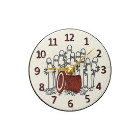 リズム　RHYTHMムーミン×イタリア陶芸のアートクロック「ニョロニョロ　Pottery Clock」クオーツ時計インテリア　掛時計　クロック 壁掛　部屋　アート　ムーミン　かわいい 掛置兼用　置時計 キャラクター　楽焼　ザッカレラ　リビング　送料無料 おしゃれ