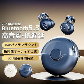 2023最新版 ワイヤレスイヤホン Bluetooth 5.3 耳掛け式 片耳 両耳 小型 軽量 Android iPhone Siri対応 高音質 自動接続 完全ワイヤレスイヤホン 通話 プレゼント