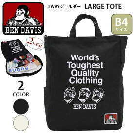 トートバッグ キャンバス BEN DAVIS ベンデイビス 2WAY ショルダー 通学 キャンバストートバッグ 軽量 肩掛け かばん レディース 通勤 かばん ボックスロゴ 黒 学生 大人 女性 女の子 女子 旅行 おしゃれ 人気 LARGE TOTE BDW-8279