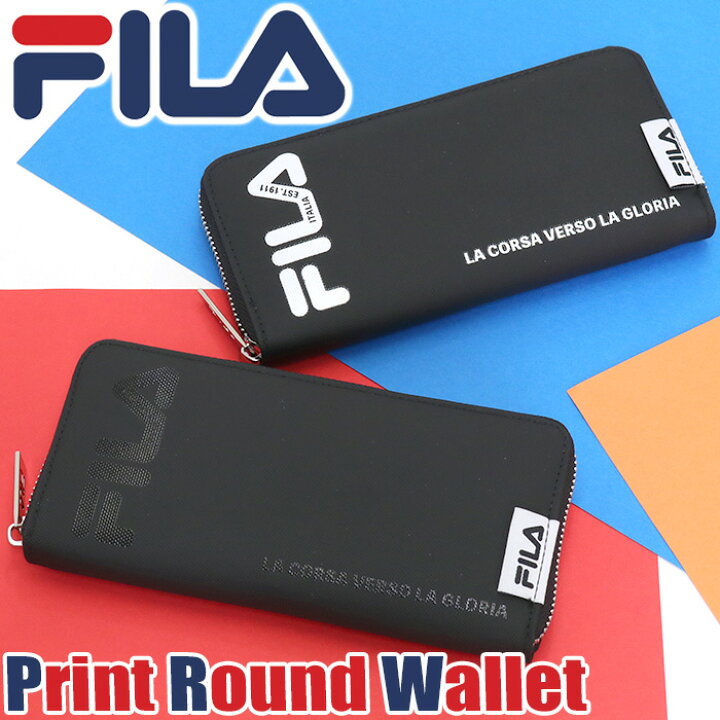 楽天市場 Fila フィラ 財布 長財布 ラウンド財布 ウォレット ロングウォレット シンプル ラウンドファスナー レディース 女性 女 女の子 通学 中学生 高校生 カジュアル 黒 ジップ財布 ポリプリント 大人っぽい かわいい 小銭入れ お札入れ おしゃれ サイフ 上品 Fims