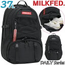 リュック レディース MILK FED. ミルクフェド 2025 春夏 新作 女性 大容量 リュックサック 2層式 デイパック 女の子 通勤 通学 学生 女性 女子 中学生 高校生 学校 部活 PC収納 タブレット 黒 ブラック A4 37L DAILY BACKPACK デイリー バックパック 103251053012
