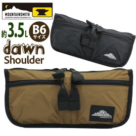 マウンテンスミス MOUNTAINSMITH ショルダーバッグ 横型 ショルダー 斜めがけ 肩掛け サブバッグ はっ水 軽い 無地 ロゴ レディース コンパクト 約3.5L B6 おしゃれ 人気 かっこいい 大人 学生 アウトドア フェス 旅行 黒 ブラック dawn shoulder MSTC-0002