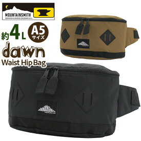 マウンテンスミス MOUNTAINSMITH ボディバッグ ウエストポーチ スタンダード ヒップバッグ ウエストバッグ ワンショルダー 斜めがけ 肩掛け コンパクト 軽量 撥水 レディース バッグ 約4L A5 サブバッグ おしゃれ 人気 大人 学生 黒 ブラック dawn waist MSTC-0008