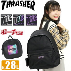 【スーパーSALE 22％OFF】 スラッシャー リュック THRASHER メンズ レディース 通勤 通学 リュックサック バックパック デイパック 中学生 高校生 大学生 部活 バッグ 黒 アウトドア 黒 A4 B4 28L