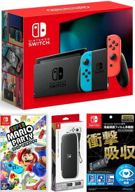 【無料ラッピング対応】Nintendo Switch Joy-Con(L)/(R) ネオン+スーパー マリオパーティ （ソフト）+ キャリングケース+保護フィルム任天堂スイッチ 本体クリスマスクリスマスラッピングお誕生日