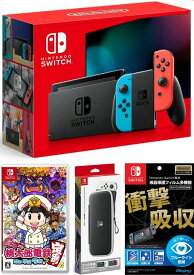 【無料ラッピング対応】Nintendo Switch 本体 ニンテンドースイッチ ネオン +【初回限定版】桃太郎電鉄 ~昭和 平成 令和も定番! ~【特典】ファミコン版「スーパー桃太郎電鉄」DLC+キャリングケース (画面保護シート付き)+衝撃吸収フィルム