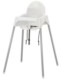 IKEA イケア アンティロープ ANTILOP ホワイト ハイチェア 安全ベルト付き ホワイト/シルバーカラー