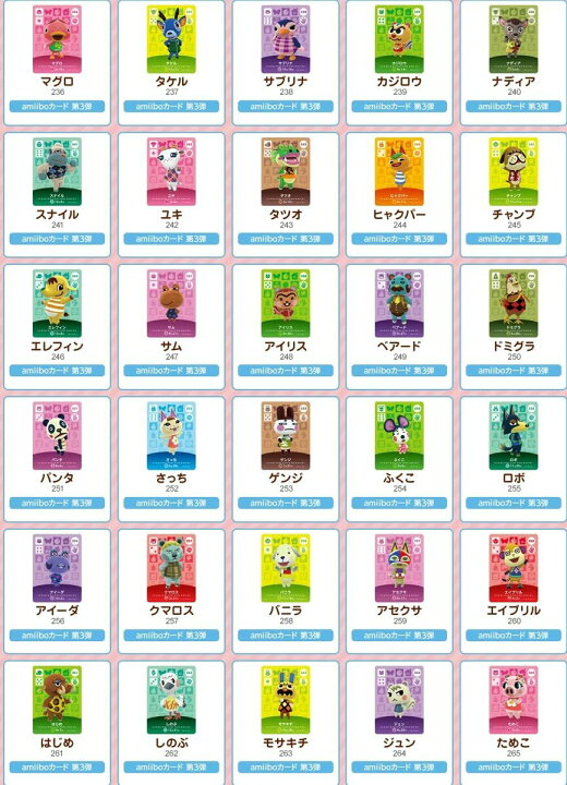 楽天市場】どうぶつの森amiiboカード 第3弾 (5パックセット)+amiibo  