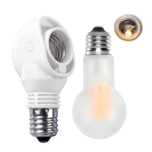 AiwodeE17����LED�d����ʓd���`4W(40W�`�n���Q��������)�d���F2700K�I�p�[���S�����񒲌�+E17�����p�x�����A�_�v�^�[��������90°�������ɕ␳1�p�b�N(���v2�_)