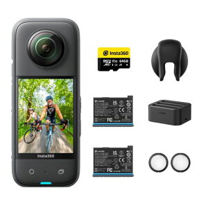 Insta360 X3 |360�x�J���� �V�^1/2�C���`48MP�Z���T�[ IPX8�h�� 5.7K360�x���� 72MP360�x�ʐ^ ��u���␳ �A�N�e�B�uHDR 4K��l�̎��_ 60fps���B�� 360�x�����ێ� AI�ҏW ��������2.0 ������ �J��