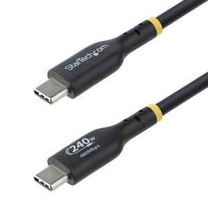 StarTech.com USB-C�[�d�P�[�u��/4m/USB 2.0/240W/Power Delivery 3.1 EPR/USB-IF�F�ؕi/�I�X�E�I�X/�u���b�N/PD�Ή� Type-C �f�[�^�]�� �}�� �����[�d�R�[�h USB2EPR4M