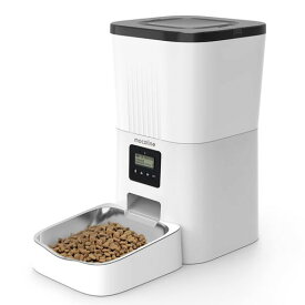 mocoline モコライン 自動給餌器 犬用 猫用 定時定量 音声録音 パネル操作 2WAY給電 操作簡単 手動給餌 自動餌やり器 防湿 ステンレス製ボウル フードボウル水洗い可能 1日4食 4L大容量 ホワイ…