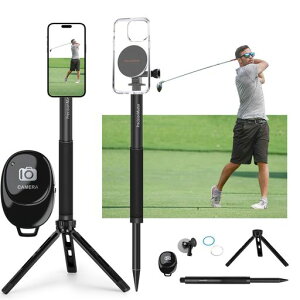 PrecisionMaster �S���t�O�r - ���ϋv �A���~�j�E���� �}�O�l�b�g���� 35-135cm �L�k �S���t�B�e�p�O�r Golf Tripod & Monopod Magnetic Golf Film Stick Aluminum